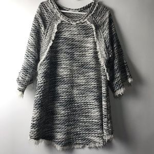 Iro Woven Sz 38 Black and White Fringed Tunic